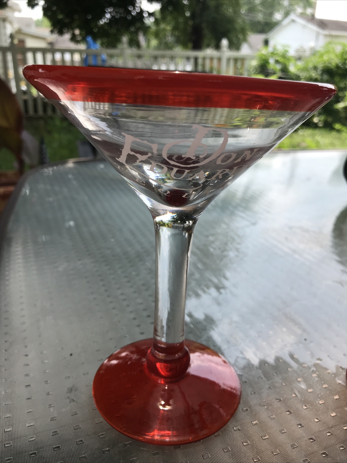 Margarita Glasses Don Eduardo Tequila Hand Blown Hand Made Orange Set Of Two