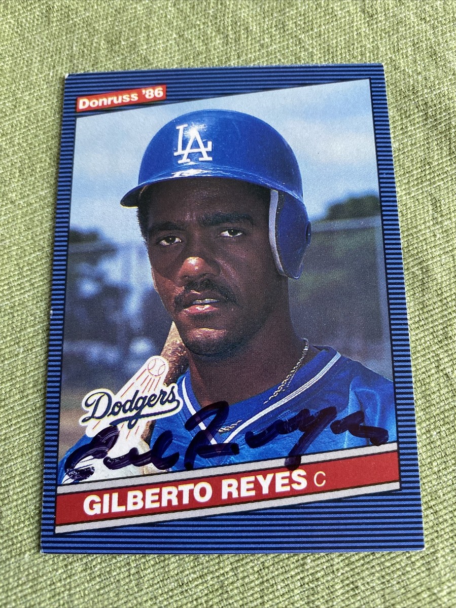 Gilberto Reyes 1986 Donruss Baseball Card LA Dodgers #581 Signed