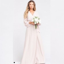 Show Me Your Mumu Lady Long Sleeve Wrap Dress Show Me The Ring Crisp Bridal XXS