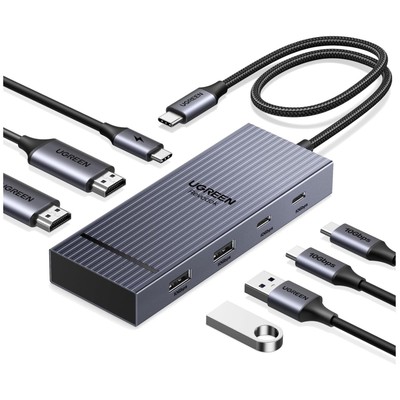 Multifunktionale Ugreen USB C Hub mit 2 HDMI 4K, 4 USB 3.2 & Schnelles Laden