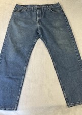 Wrangler mens straight leg denim blue jeans size 44x32