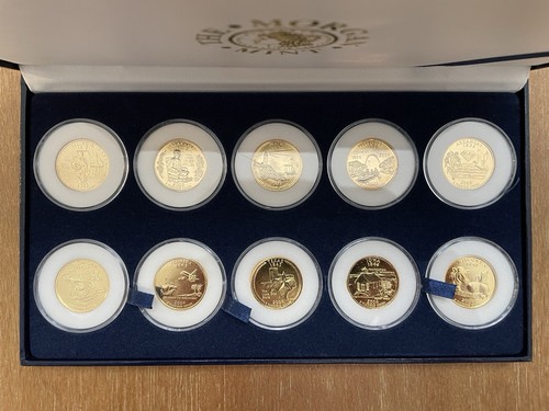Juego de 10 cuartos de dólar de la estadidad enchapados en oro de 24 quilates THE MORGAN MINT 2003-2004 - Imagen 6 de 9
