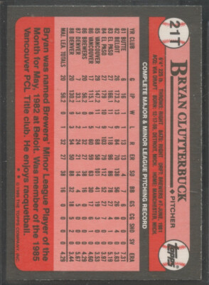 1989 Topps Traded #21 Bryan Clutterbuck Milwaukee Brewers | eBay
