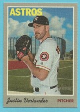2019 Topps Heritage Baseball Justin Verlander 1970 Cloth Sticker Astros #14