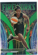 2022 Panini Prizm WNBA JEWELL LOYD #12 FIREWORKS GREEN PRIZM STORM