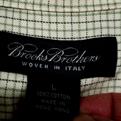 Brooks Brothers Button Down Langarm Hemd Herren L Woven In Italy Grün - Bild 8 von 19