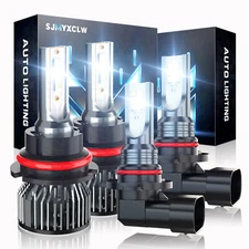 For Ford Ranger 2001-2011 -4X 6000K LED Headlight High Low Beam + Fog Light Bulb