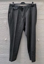New Charles Tyrwhitt Slate Grey Wool Stretch Slim Fit Trousers Size 36/30
