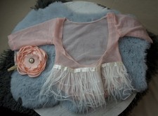 Newborn Girls Ballerina Style Open-Back Bodysuit 0-1 Mo Photo props