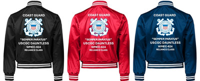 USCGC DAUNTLESS* WMEC-624 * RELIANCE CLASS*SATIN JACKET * USCG OFFICIAL LICENSE