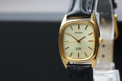 Vintage 1981 Citizen Exceed 2930-291450 TA Gold Tank Quartz Damenuhr JAPAN
