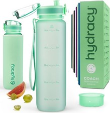 Hydracy Water Bottle with Time Marker -Large 1 Litre BPA Free Water Bottle & No