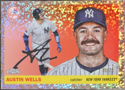 2025 Topps Chrome Platinum - Rose Gold Mini-Diamond #165 Austin Wells /75 NM