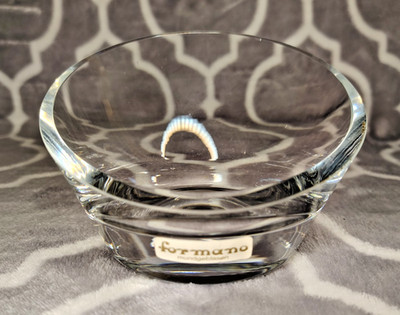 LOVELY VINTAGE RETRO FORMANO CLEAR GLASS TEALIGHT CANDLE HOLDER POSY VASE
