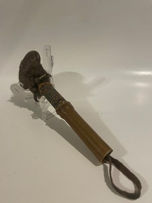 1990s Native American Made Stone Head Tomahawk Artisan Reproduction