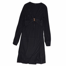 Gucci Dress Long Sleeve Bamboo Rayon Jersey Top Women L Black Used MOLO-0