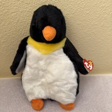 Ty 1998 Beanie Buddy Waddle the Penguin Large 10" Stuffed Plush Toy With Tag