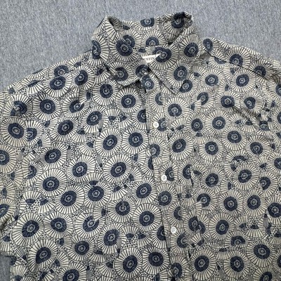 GUSTIN Button Up Shirt  JAPAN RETRO LEISURE SHIRT PUTTY Men s Sz L Made USA