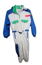 Obermeyer ONE PIECE Retro Ski Suit Snowsuit Kids HOOD Juniors Size 16 INSULATED