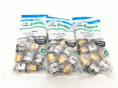 (18 TOTAL) SharkBite 3/4in. Push-to-Connect EVOPEX x MNPT Brass Adapter Fitting