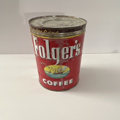 Vintage Folgers coffee tin 1953