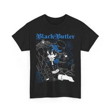 Anime Black Butler, Ciel Phantomhive & Sebastian Michaeli Black T Shirt 
