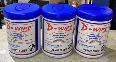 Esca-Tech D-Wipe 6'' x6.5'' Towel - 150 towels/canister - WT-150, 3 PACK