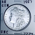 1887 BU GEM MORGAN SILVER DOLLAR UNC MS+++ U.S. MINT RARE COIN 7774