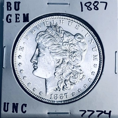 1887 BU GEM MORGAN SILVER DOLLAR UNC MS+++ U.S. MINT RARE COIN 7774