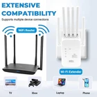 1200Mbps WiFi Booster Range Extender 5GHz & 2.4GHz 6 Antennas Wider Coverage UK
