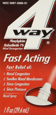 4Way Fast Acting Nasal Spray for Adults and Children 12 , Sinus Congestion