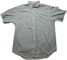 Ralph Lauren Men  s Blake Short Sleeve Button Down Shirt XL Plaid Blue Green Pony