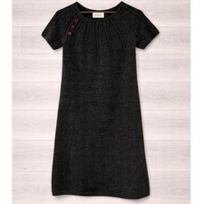 Calvin Klein Wool Sweater Dress Charcoal Grey Women's Sz Medium Cable Knit