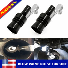 2PC Car Turbo Sound Muffler Exhaust Pipe Roar Maker Whistle Sound Loud XL Chrome