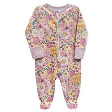 Wonder Nation Unisex Baby Zip Front Sleep N Play Pajamas 0-3 Months