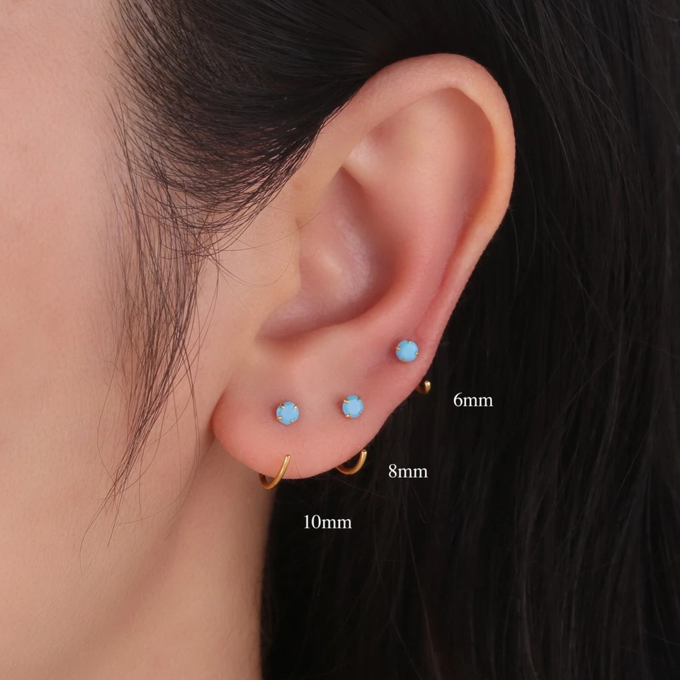 Gold hoop earrings, 18K gold plated sterling silver huggie hoops, waterproof - Image 2 of 4