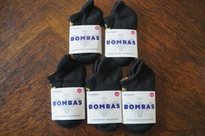 New 5 Pack BOMBAS Women  s/Youth Ankle Socks Size XS Original Black Honeycomb