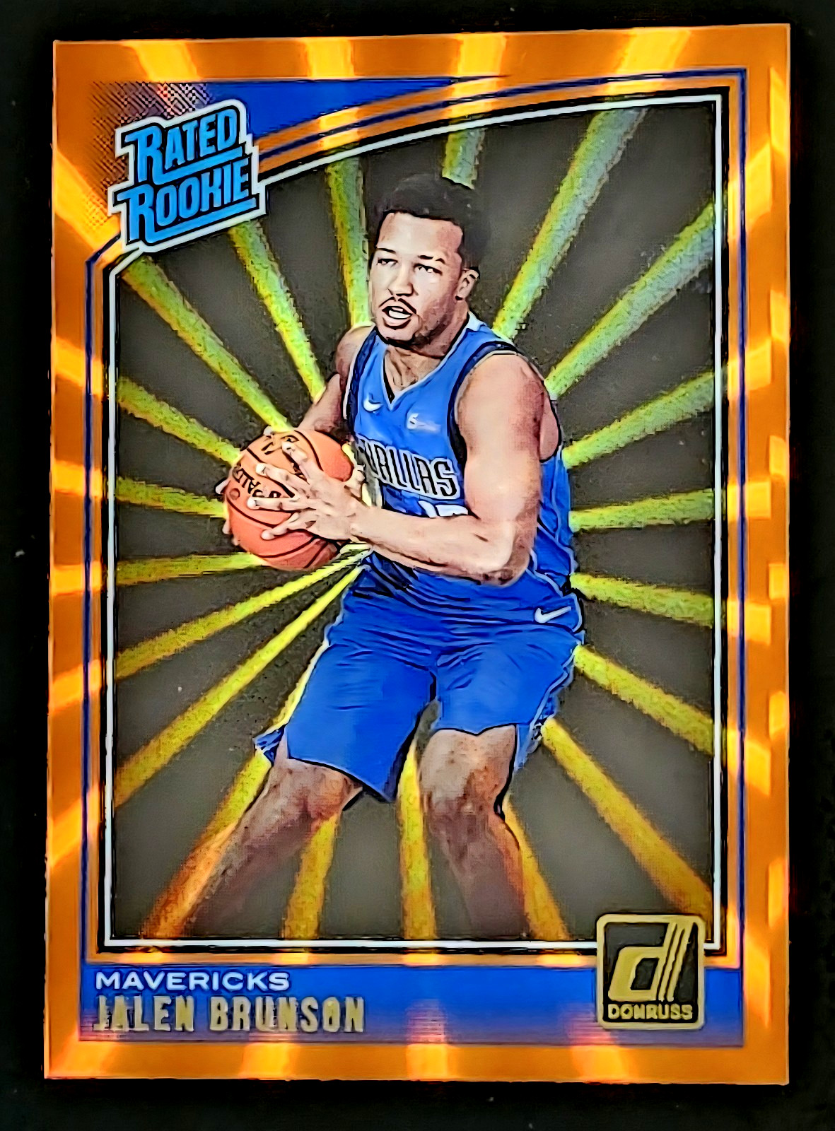 2018 Donruss JALEN BRUNSON ORANGE LASER ROOKIE Knicks Mavs #179