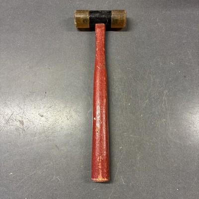 Vintage Stanley No 594 Plastic Double Soft Faced Hammer Mallet 10.5'' Wood Handle