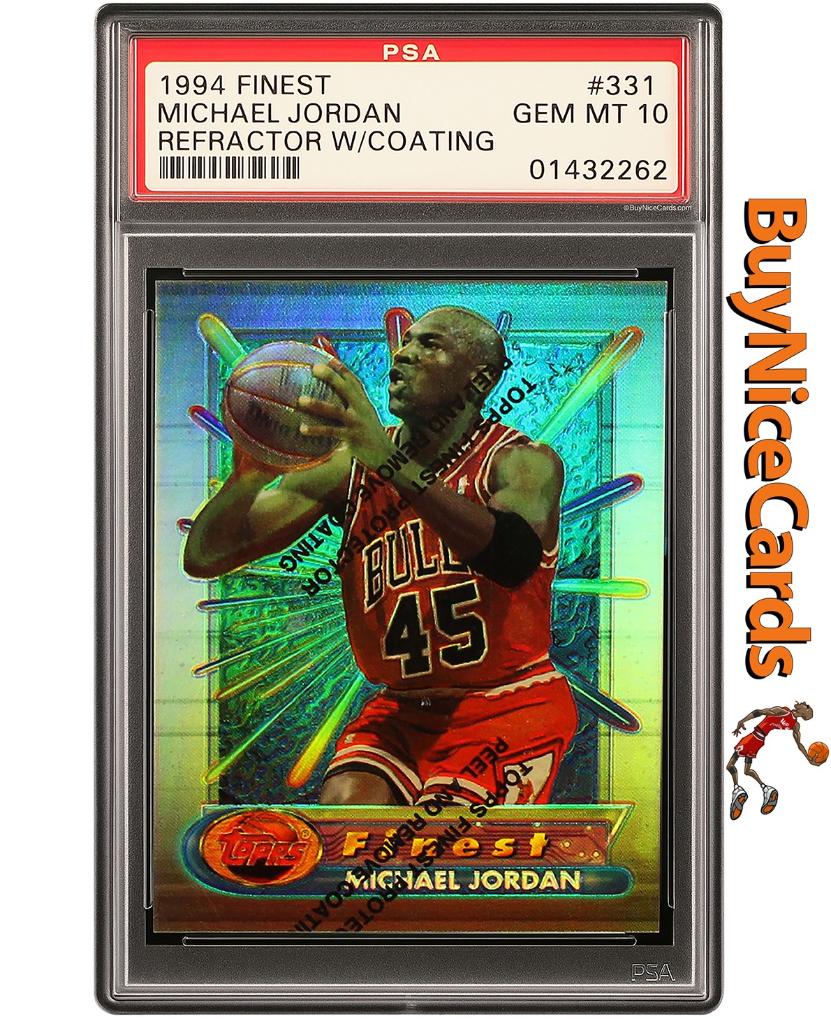 1994 Michael Jordan Topps Finest Refractor SP # 331 PSA 10 Gem Mint