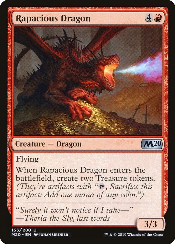 Rapacious Dragon - 153 - LP - Uncommon - Core Set 2020-Magic
