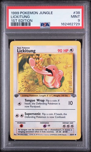 1999 POKEMON JUNGLE 1ST EDITION #38 LICKITUNG PSA 9