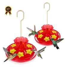 2 Pack Hummingbird Feeders 7oz 6 Ports Ant Bee Proof Hanging Outdoor Plastic