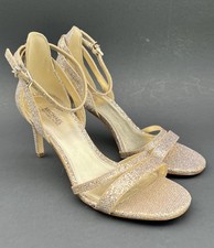 MICHAEL KORS Kimberly Glitter Mesh Sandal Gold Women's Size 6.5 US