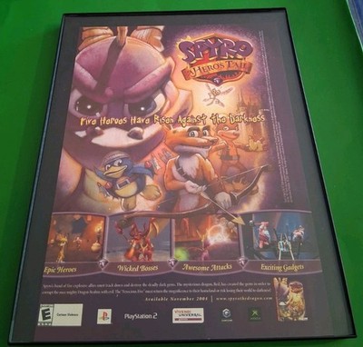 Spyro A Hero's Tail Video Game 2004 Print Ad Framed 8.5x11 Wall Art 