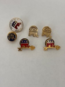 Vintage Republican Lapel Hat Pins Political Party Souvenir Gift Set of 6