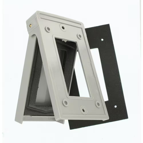 1-Gang Gray Weather Resistant Decora/Rocker Nylon Standard Vertical Outdoor Cove - Picture 3 of 12