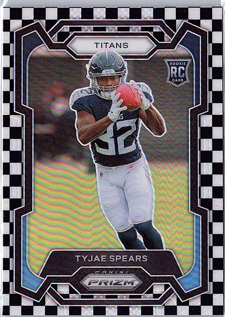 2023 Panini Prizm #396 Tyjae Spears Black and White Checker
