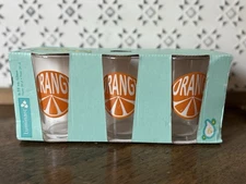 Vintage Luminarc MCM Orange Slice Juice Glass New In Box, Old Stock - Set Of 6