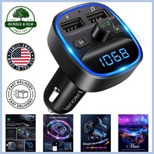 Bluetooth FM Transmitter with Dual USB Charging  Ambient Light Feature